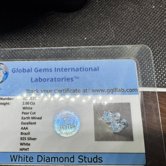 Pear Shaped Diamond Earrings 2 CTW - Picture 7 of 9